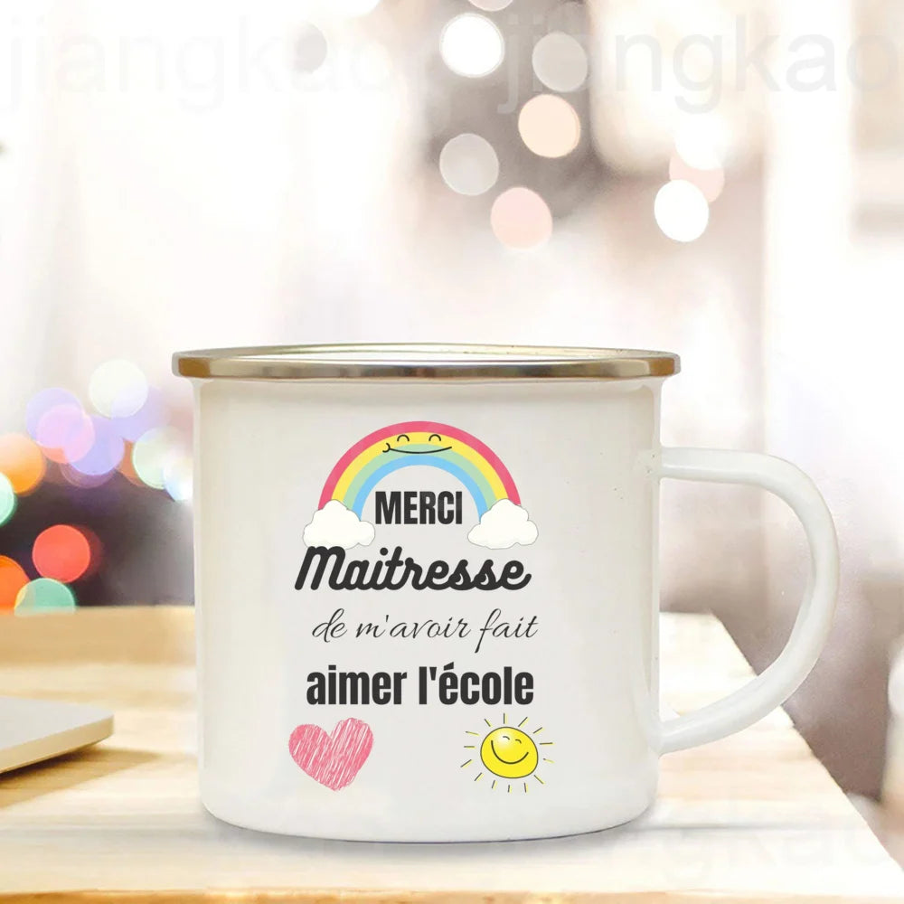 Thank You Teacher Enamel Mug – Teacher's Day Gift Cup
