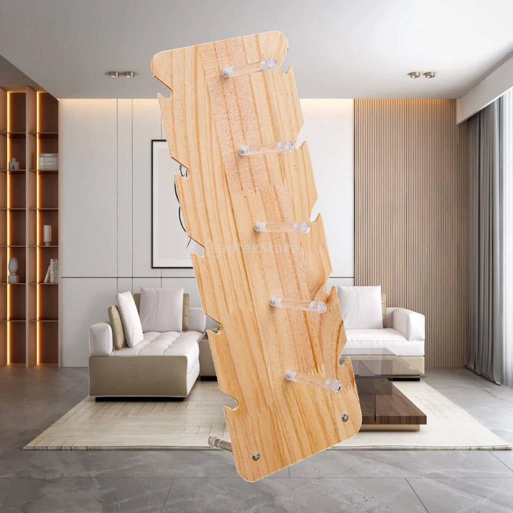 Kesoto Multi-Row Wooden Acrylic Glasses Display Stand