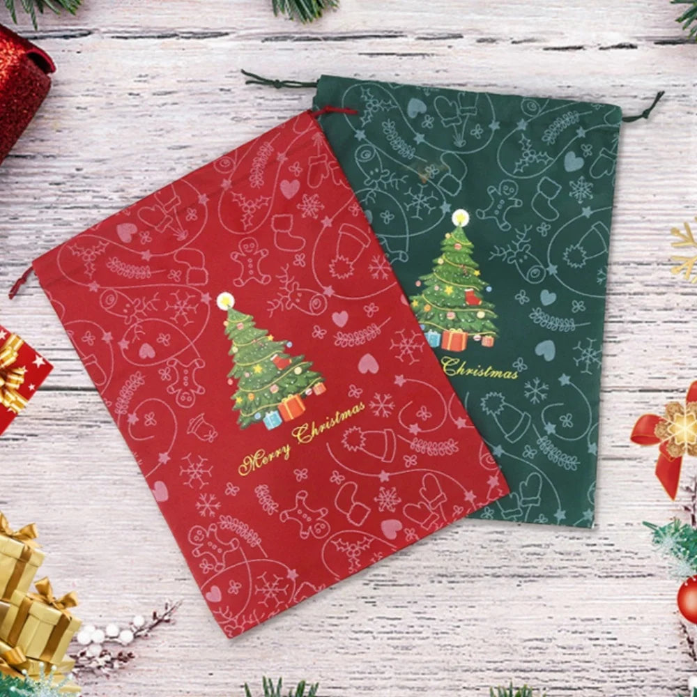 Reusable Christmas Drawstring Gift Bag | Non-Woven Xmas Party