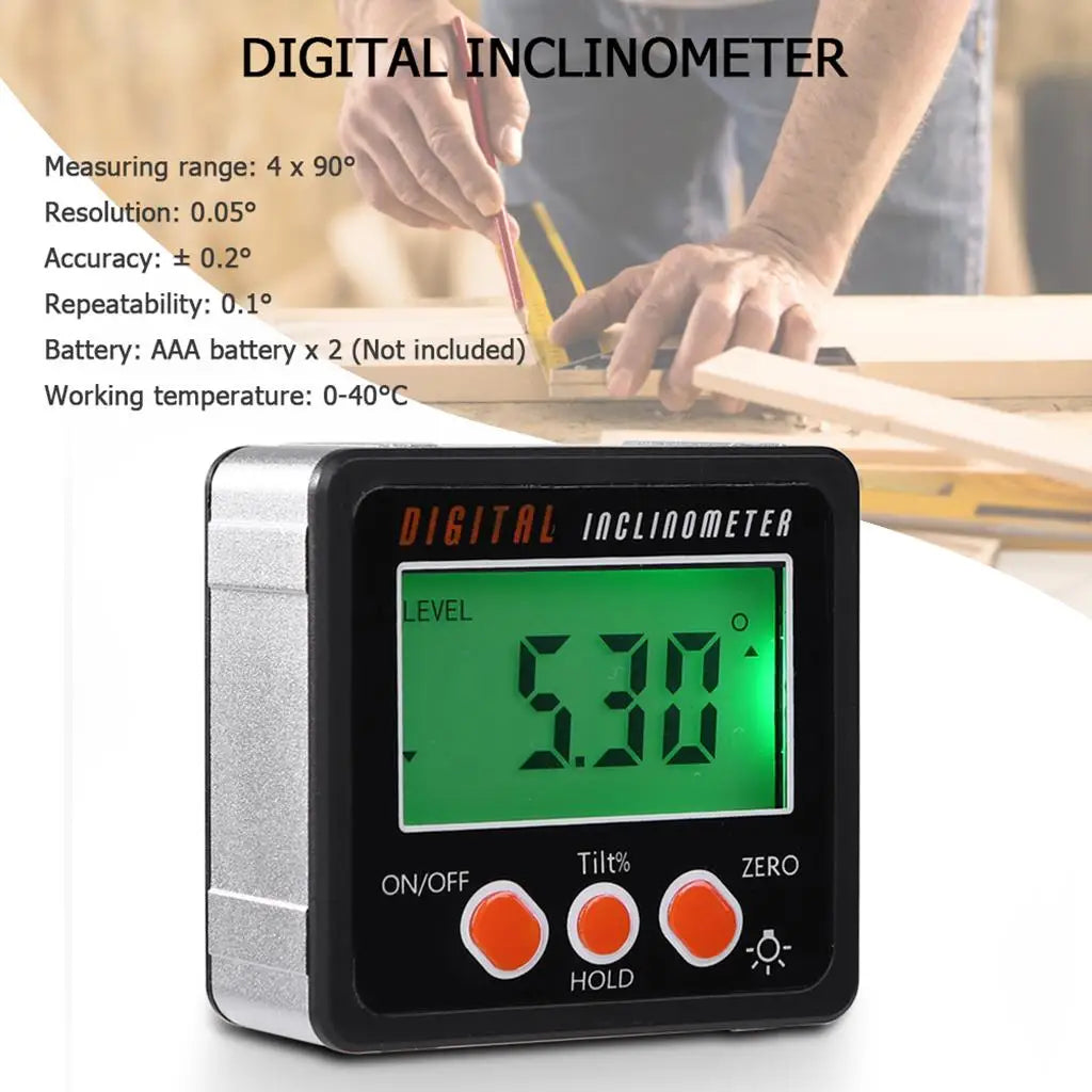 Digital Angle Finder Inclinometer – Magnetic Level Box