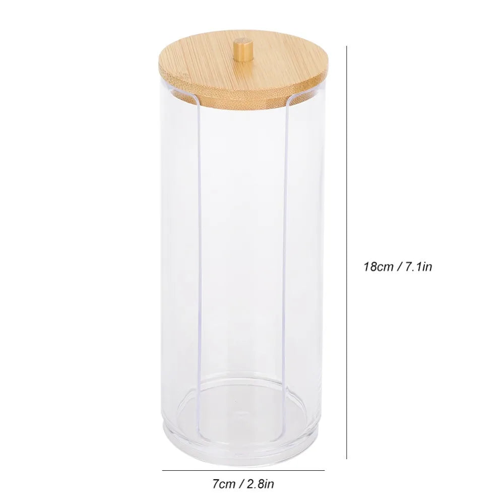 2-Pack Clear Cylinder Storage Jars with Wood Lid | 350ml & 650ml