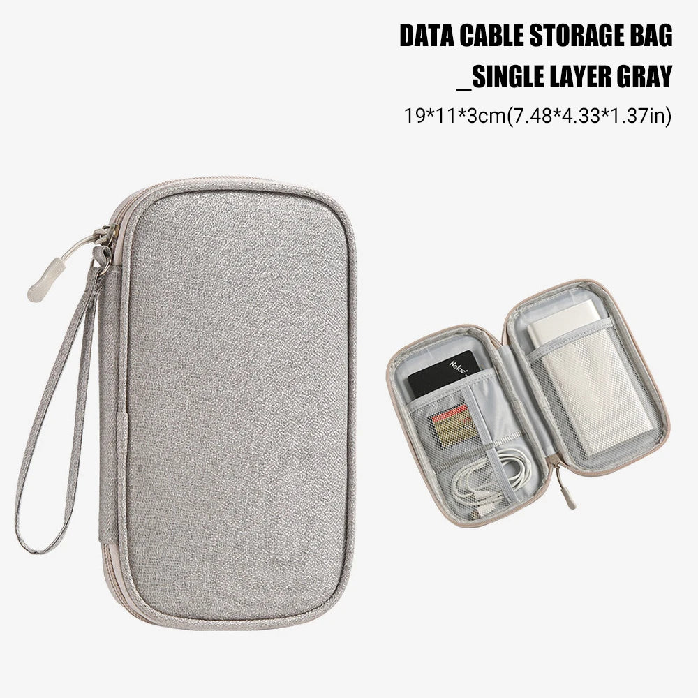 Waterproof Travel Cable Organizer Bag | Double Layer Carry Case