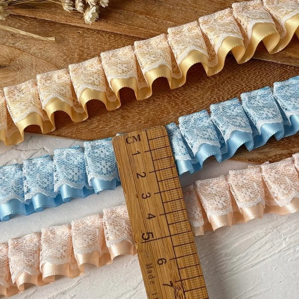 3-Meter Pleated Ruffled Lace Ribbon Trim – Sewing & Crafts