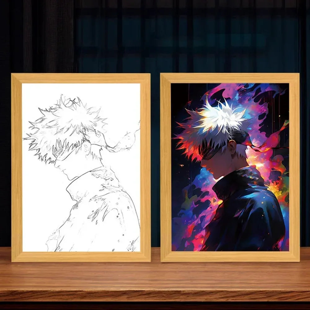 Satoru Gojo LED Light Frame – Jujutsu Kaisen Anime Decor