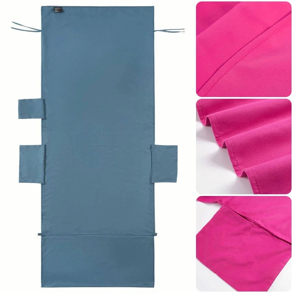 Microfiber Chaise Lounge Towel Cover with Side Pockets