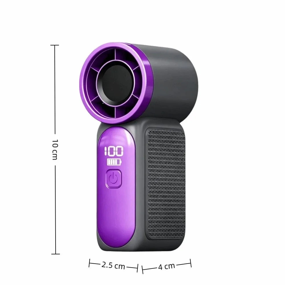 Portable Mini Handheld Fan – USB Rechargeable, LED Display