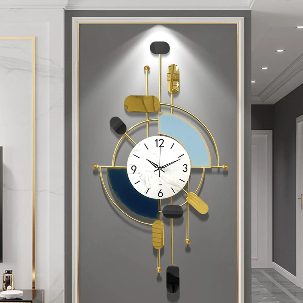 Metal Wall Clock Art Decor – Large Silent Modern Design 50x90cm