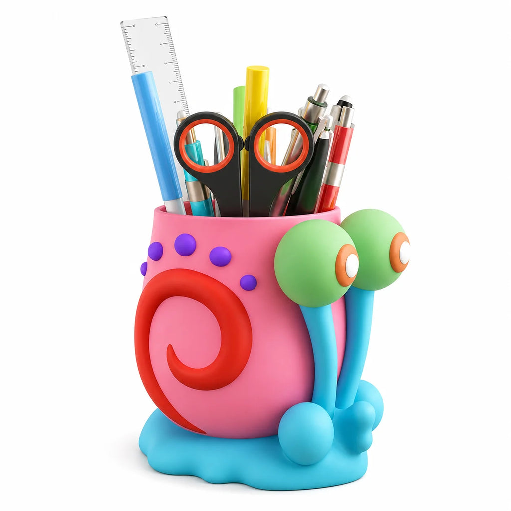 Cute Cartoon Snail Pen Holder | Kids Desktop Pencil Organizer