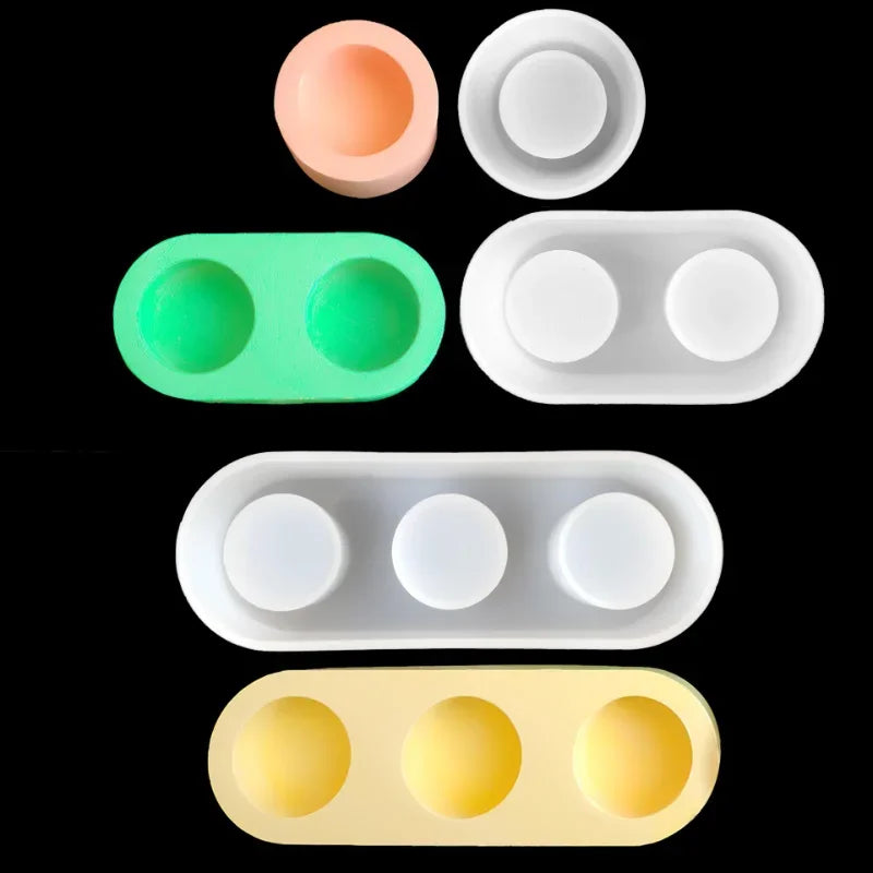 Round Silicone Mold – DIY Concrete Candle Holder & Resin Craft
