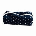 Large Polka Dot Pencil Case – Soft Fabric Pen Bag Organizer