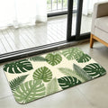 VIKAMA Boho Tropical Plant Flannel Rug – Washable Indoor Mat