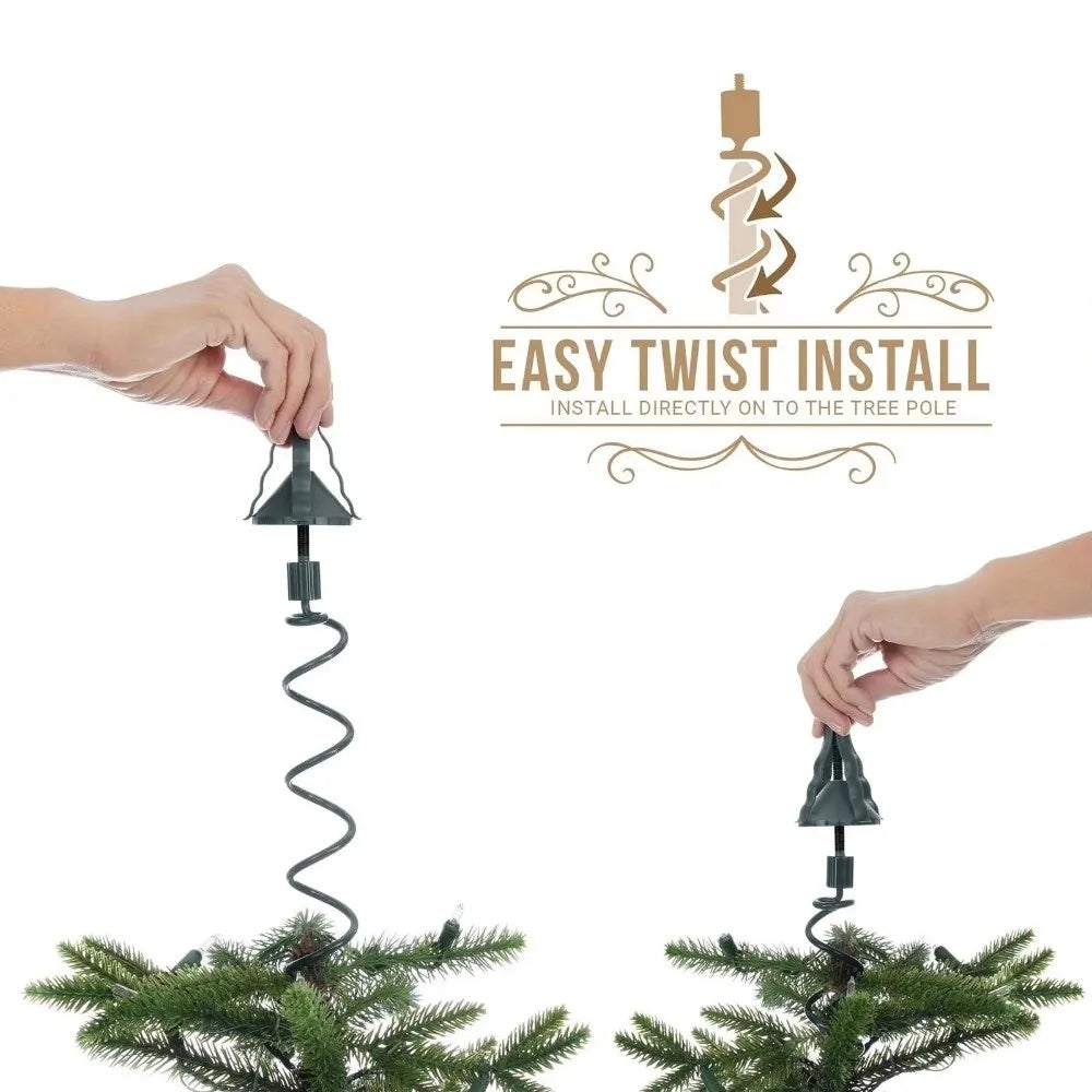 Twist-On Christmas Tree Topper Holder & Stabilizer