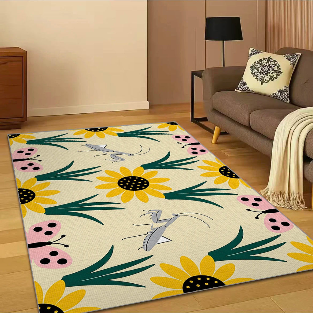 RAKKS Floral Tulip Non-Slip Washable Rug | Indoor Floor Mat