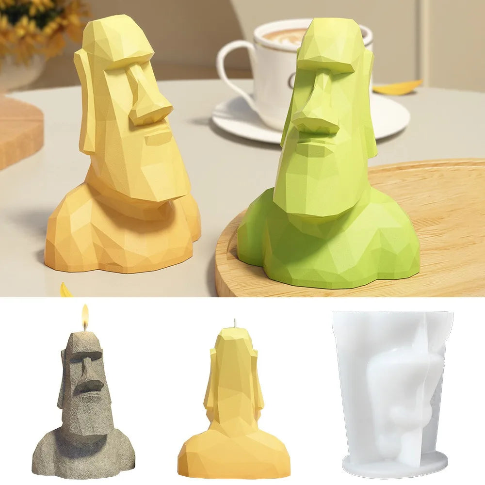 Moai Guardian Silicone Mold – DIY Candle, Resin & Plaster Art