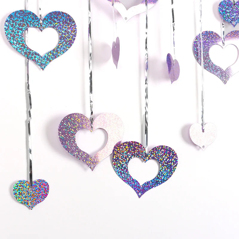 100-Pack Heart Sequin Pendants – Wedding & Valentine's Day Decor