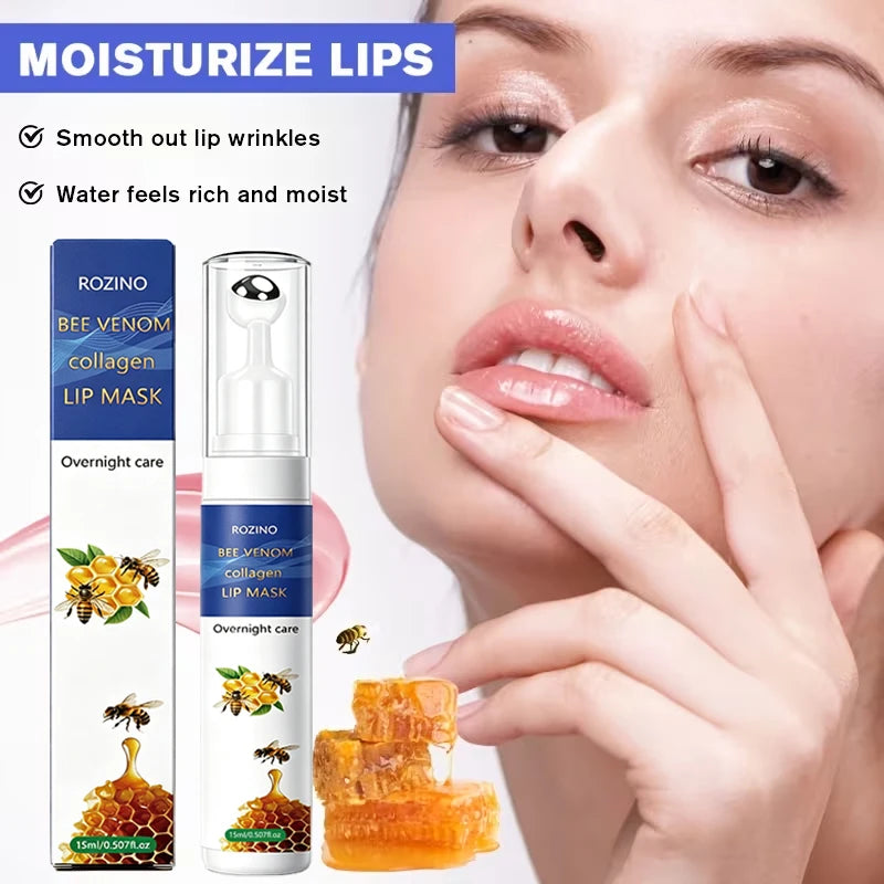 ROZINO Bee Venom Collagen Lip Mask | 360° Roll-On Plumper