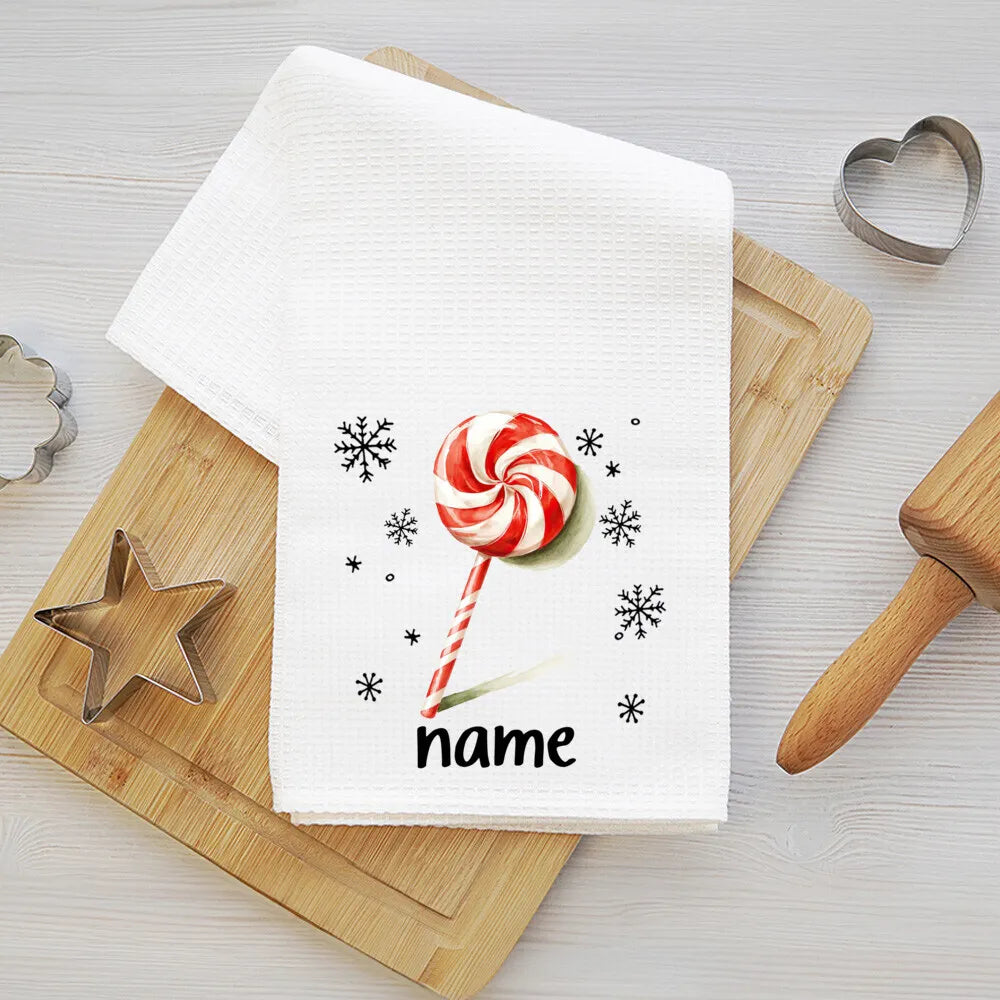 Personalized Christmas Tea Towel – Festive Holiday Kitchen Gift