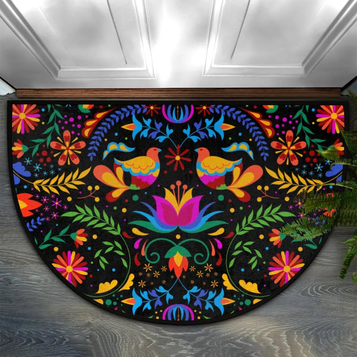 Semi-Circular Non-Slip Doormat – Indoor & Outdoor Entrance Rug