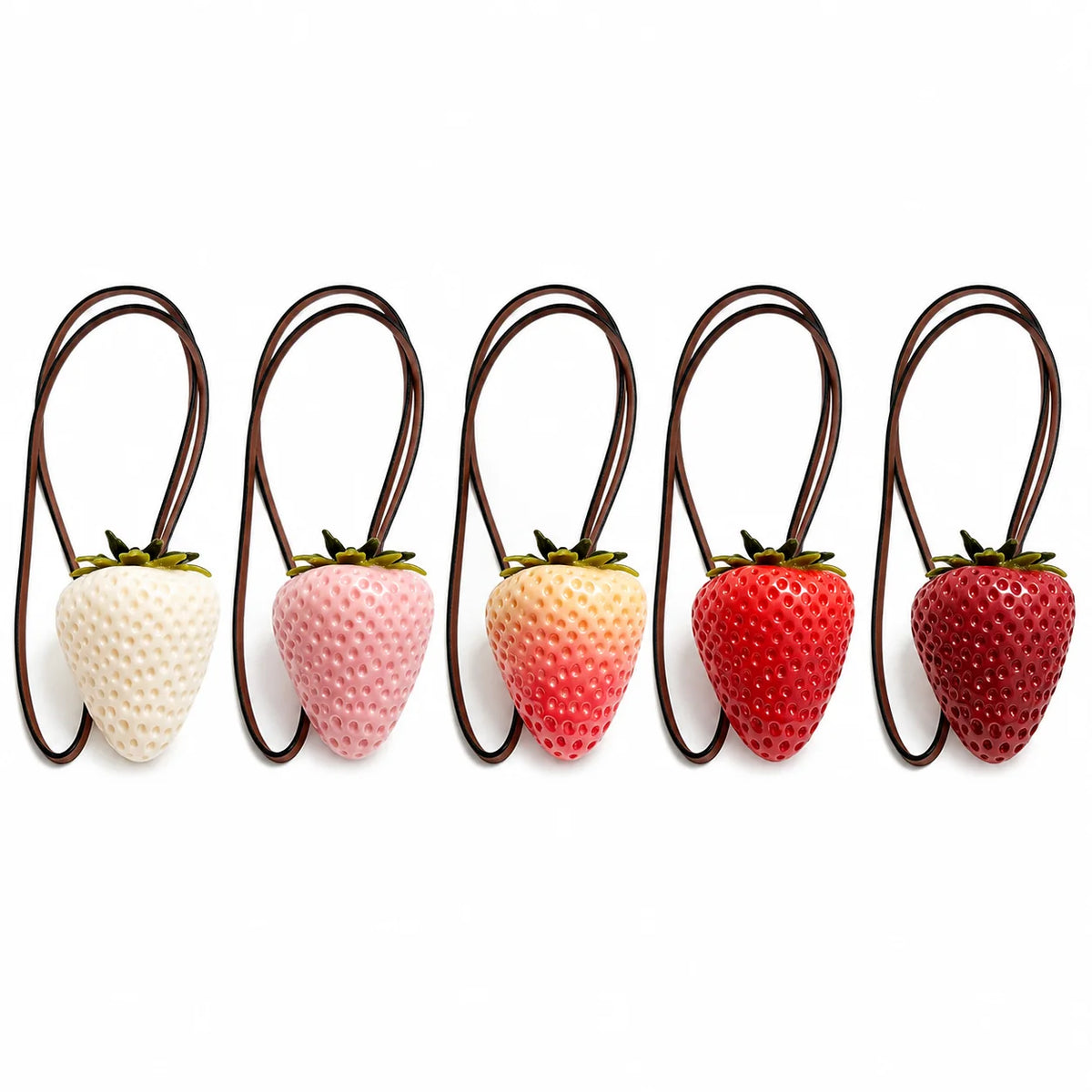 Strawberry Bag Charm Double Strap Pendant – Cute Fruit Keychain