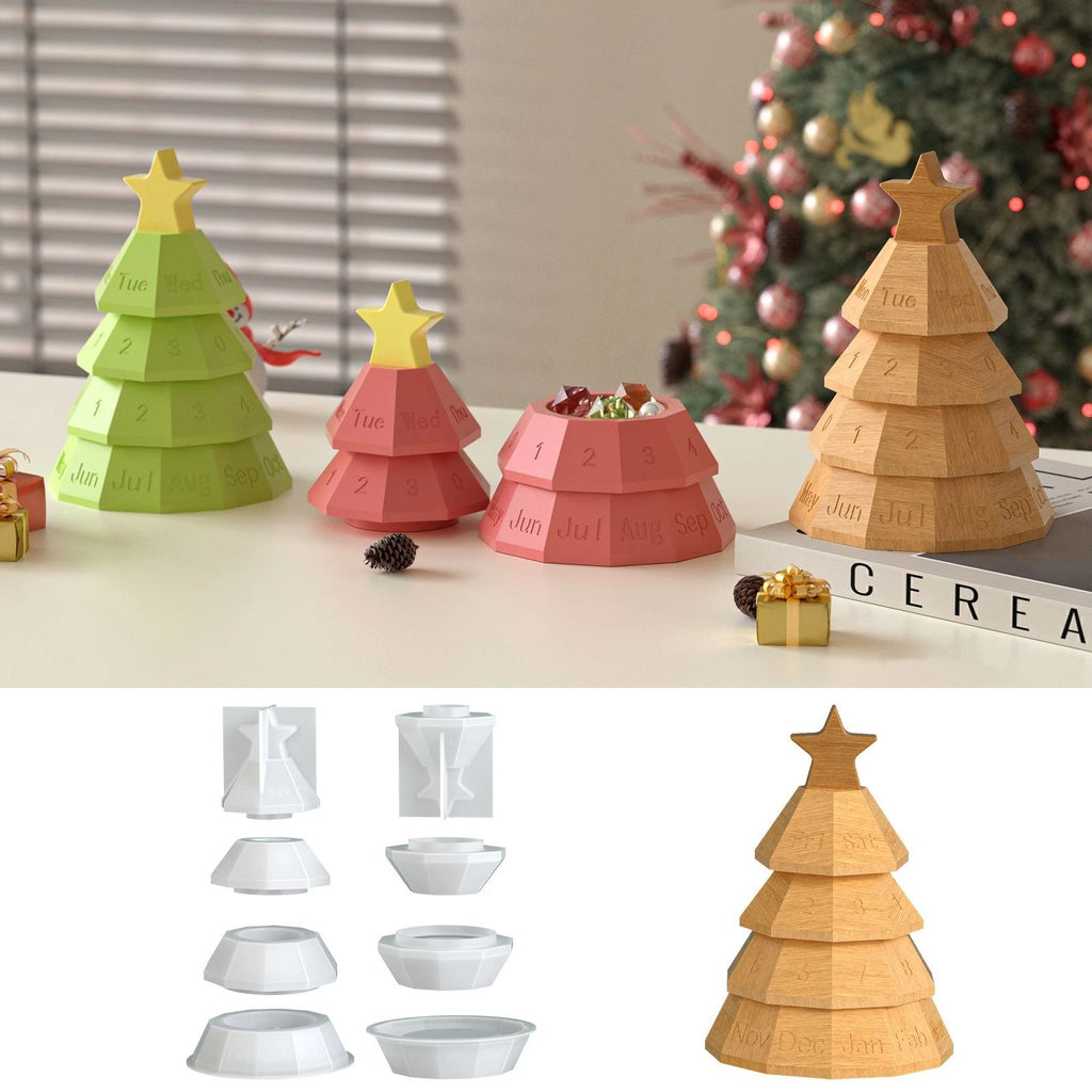 Christmas Tree Perpetual Calendar Silicone Mold – DIY Resin & Candle