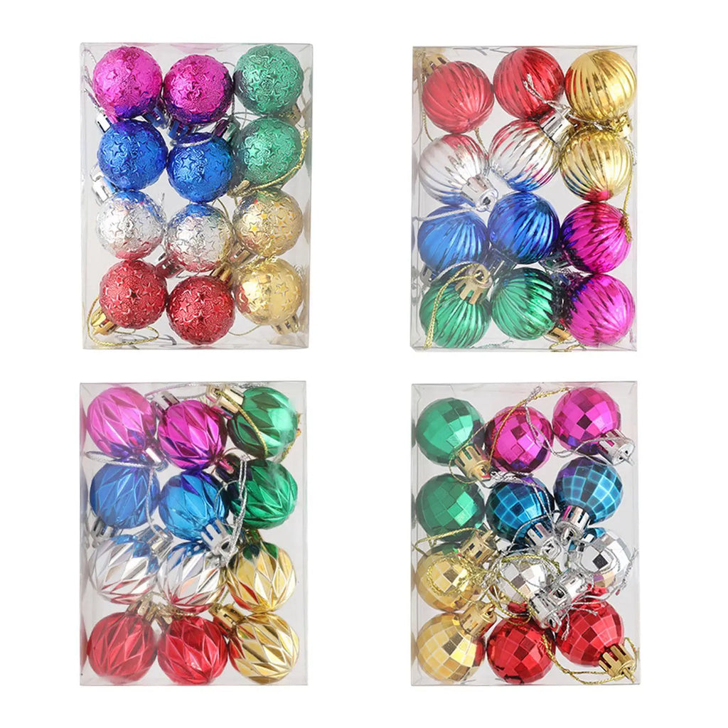12-Pack Christmas Ball Ornaments – Colorful Tree Pendants