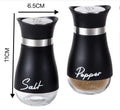 Glass Salt & Pepper Shaker Set – Rotatable 2-Pc Spice Jars