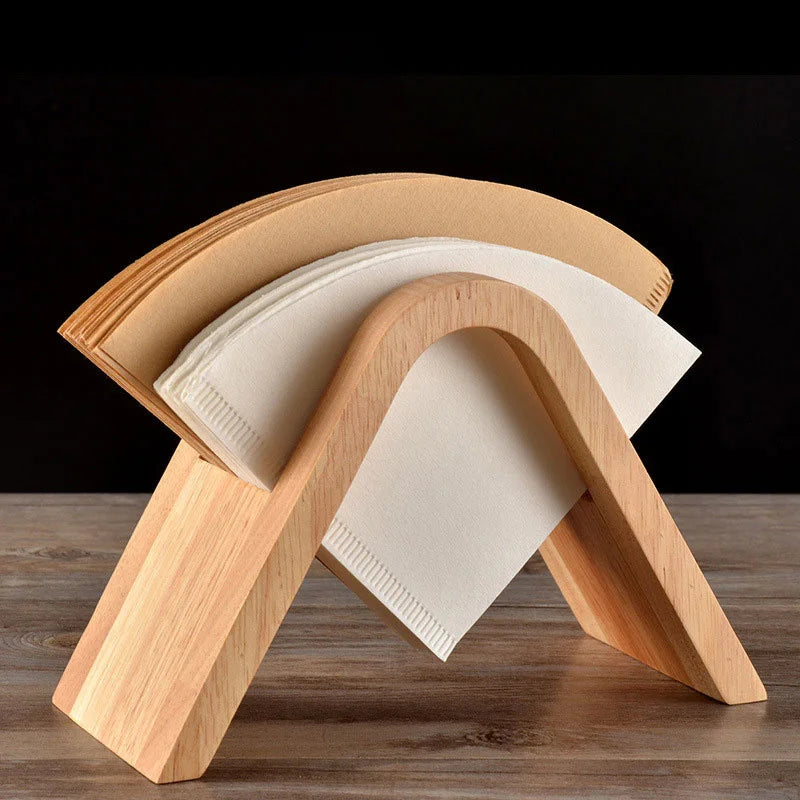 Wooden V60 Coffee Filter Paper Holder & Dispenser Stand