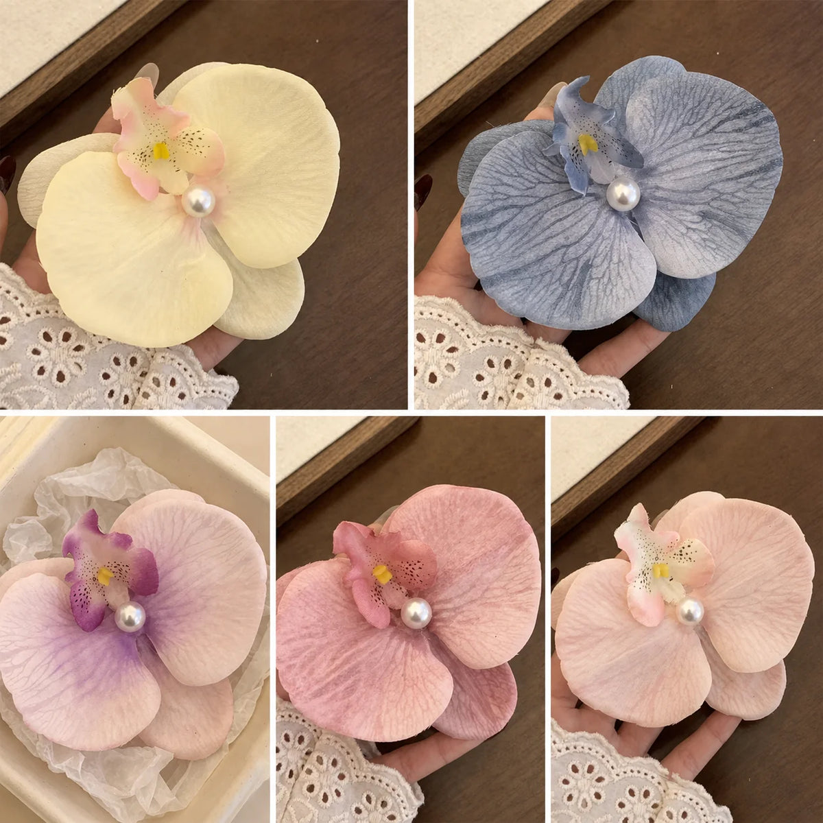 Butterfly Orchid Flower Hair Clip – Duckbill Barrette Women