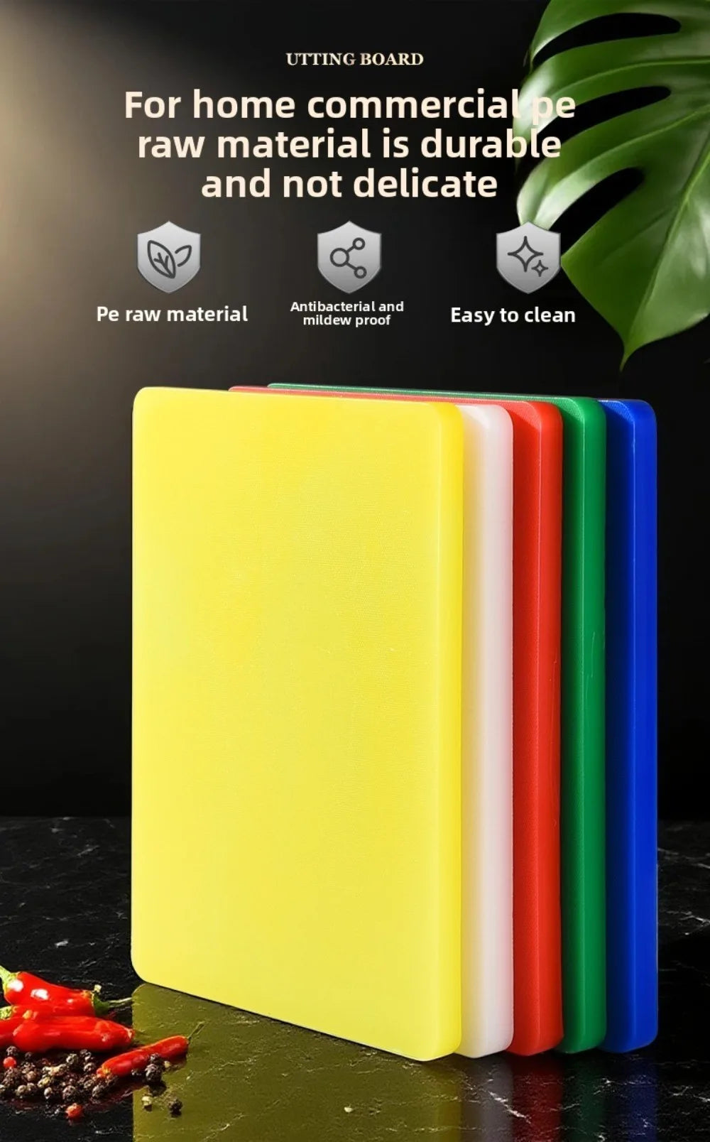 HDPE Double-Sided Antibacterial Cutting Board 36×28cm