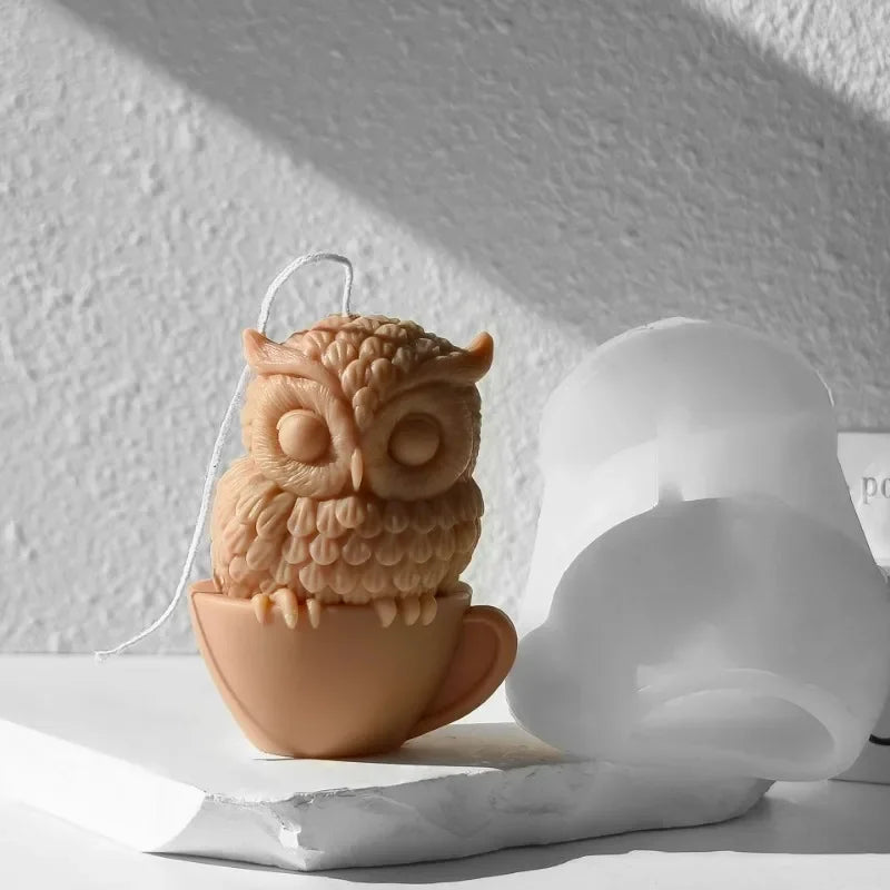 3D Owl Silicone Mold – Candle, Resin, Soap & Plaster DIY