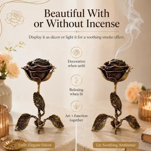 Antique Rose Incense Burner – Vintage Floral Home Décor