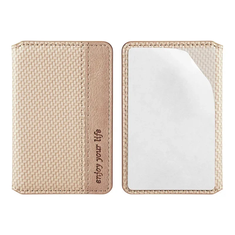 Magnetic PU Leather Phone Card Holder Sticker – 3M Adhesive Wallet