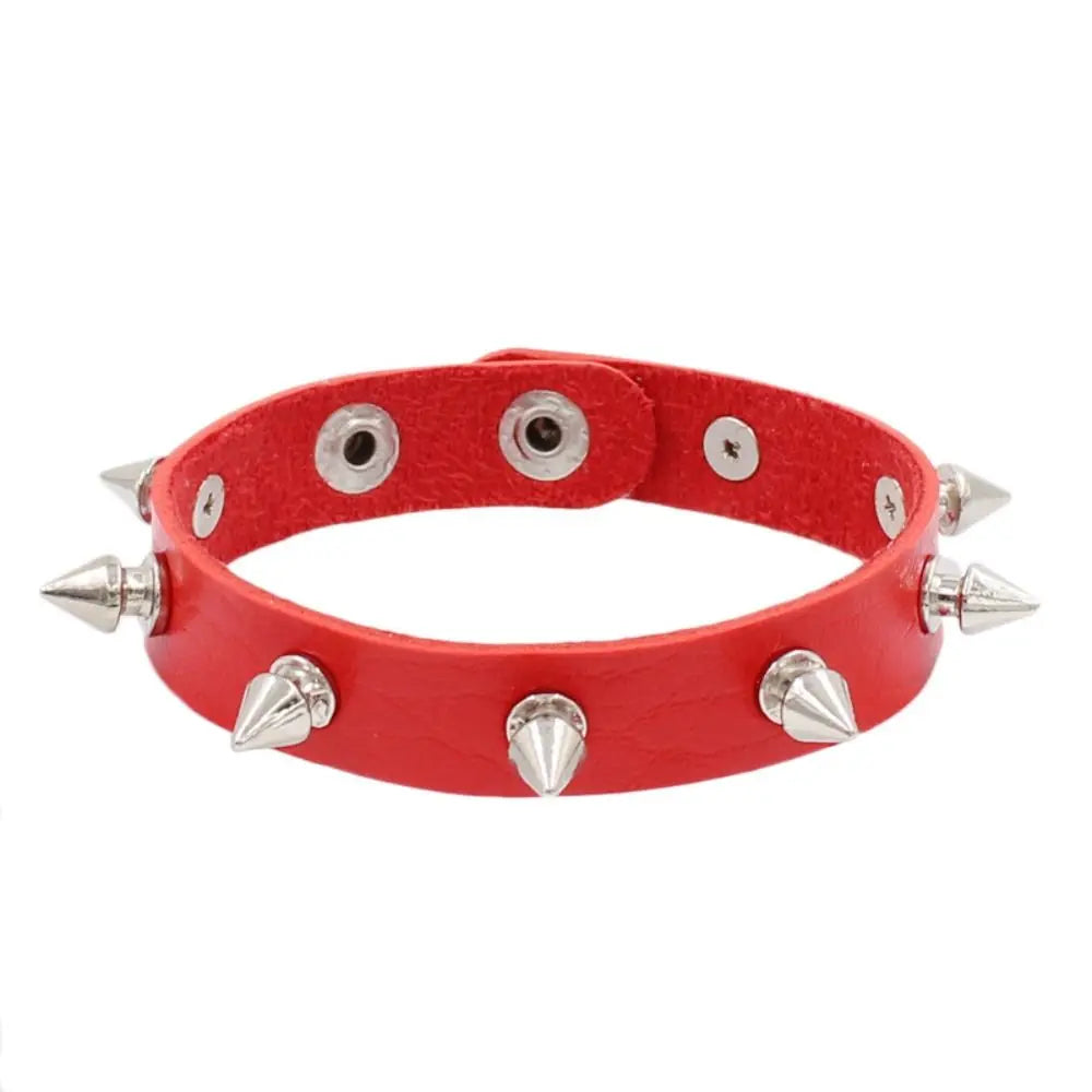 Spike Gothic Studded PU Leather Punk Cuff Bracelet – Unisex