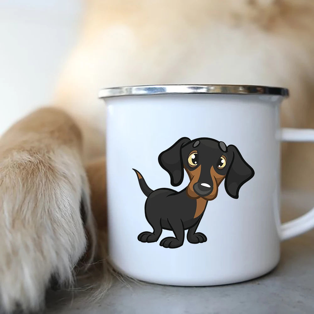 I Love Dachshunds Enamel Mug – Camping & Outdoor Travel Cup