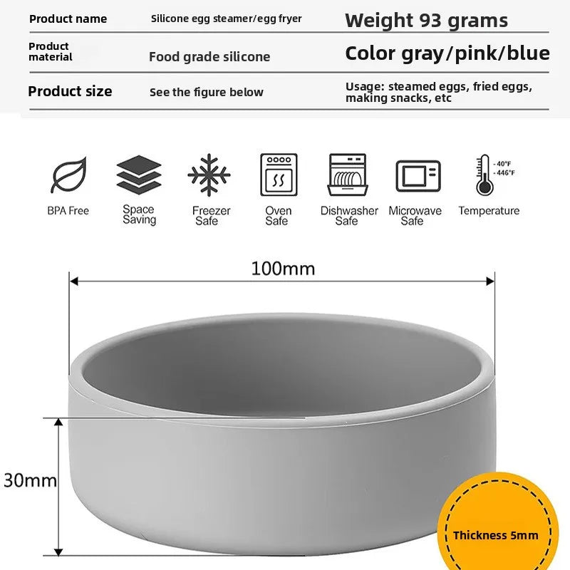 Silicone Egg Boiler Bowl – Microwave Safe Nonstick Reusable Mold