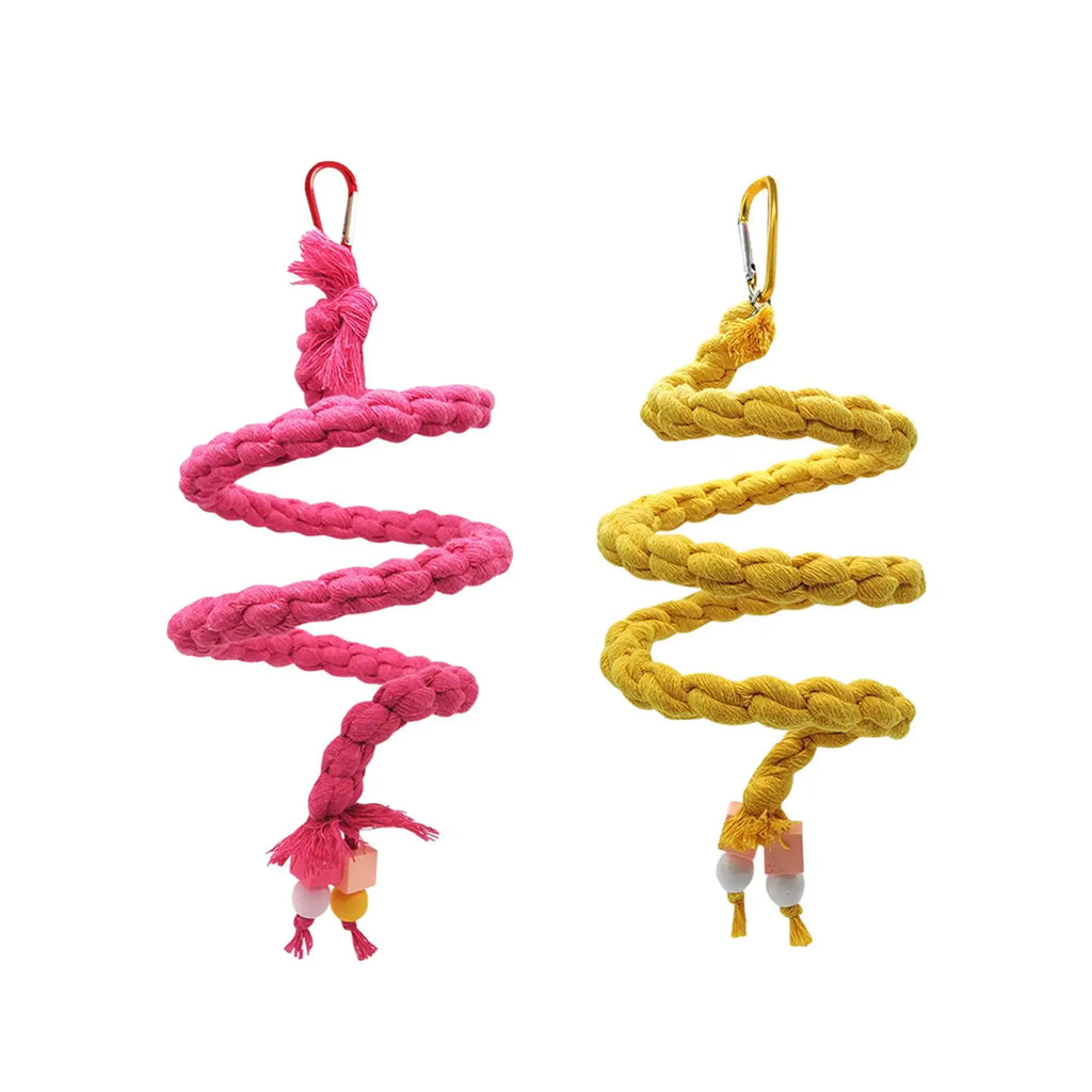 Parrot Rope Perch Toy – Bird Climbing, Chewing & Cage Stand