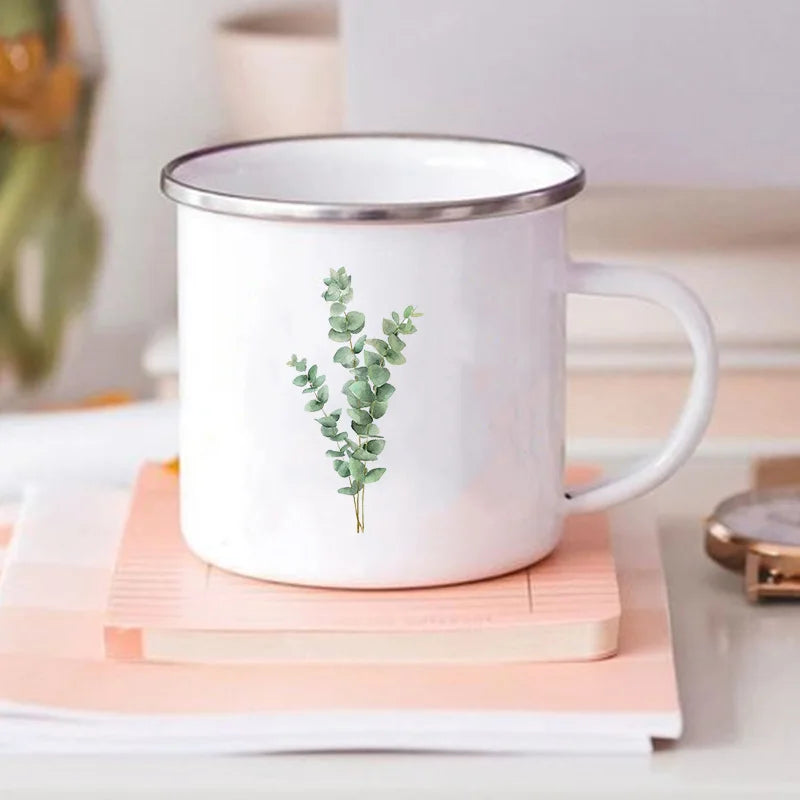 Floral Print Enamel Mug – Camping & Travel Coffee Cup