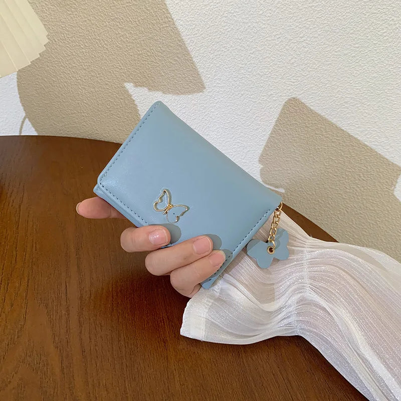 Women's Tri-Fold Wallet – Butterfly Coin Purse & Card Holder