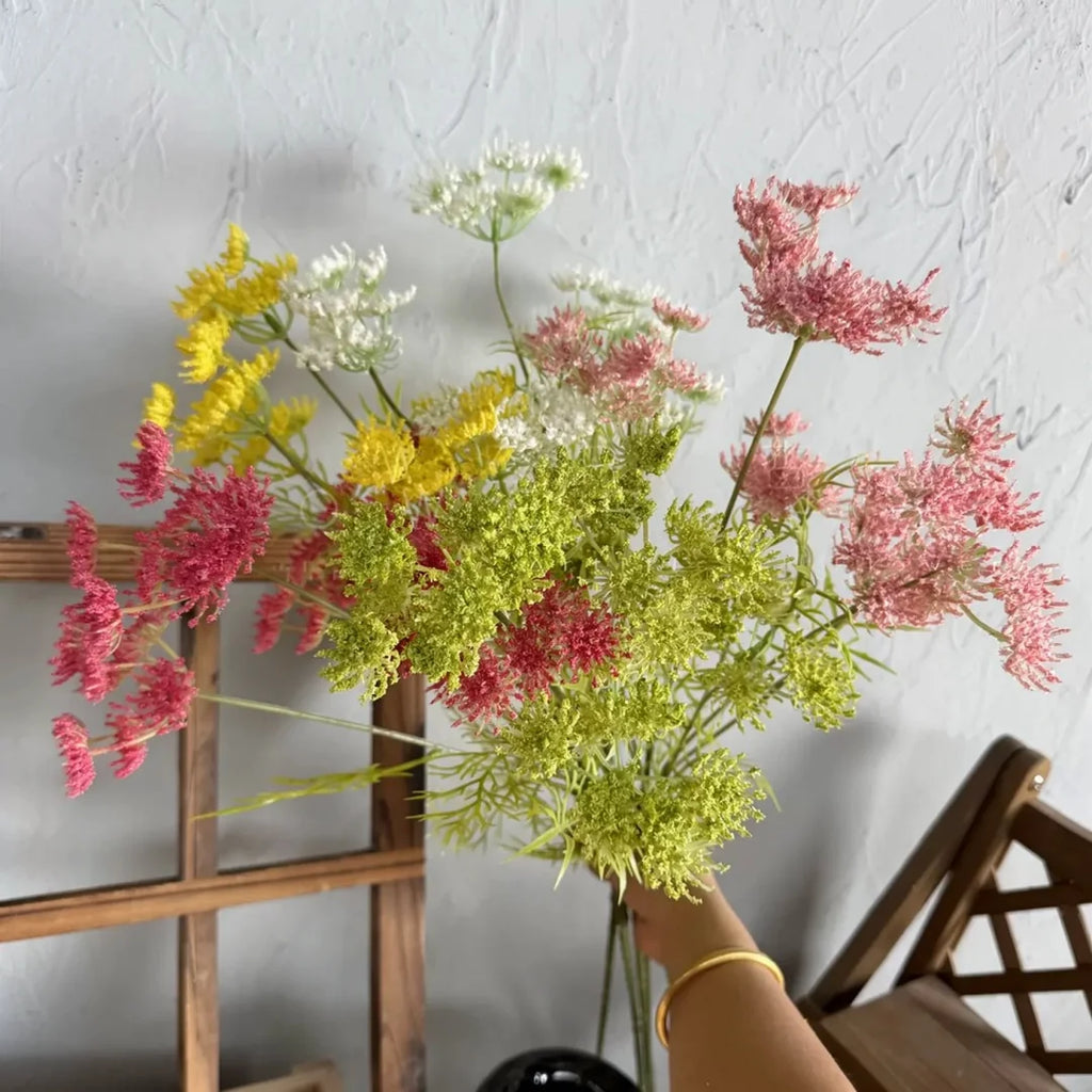 Artificial Lace Foam Flowers 80cm Faux Silk Hydrangea Decor