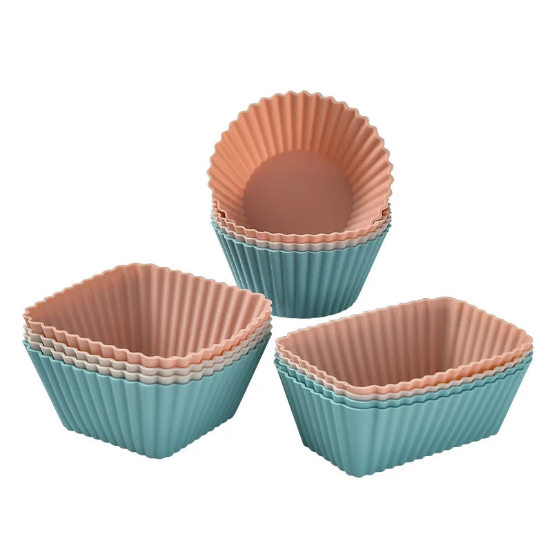 12-Piece Silicone Muffin Cups – Nonstick Cupcake & Bento Dividers