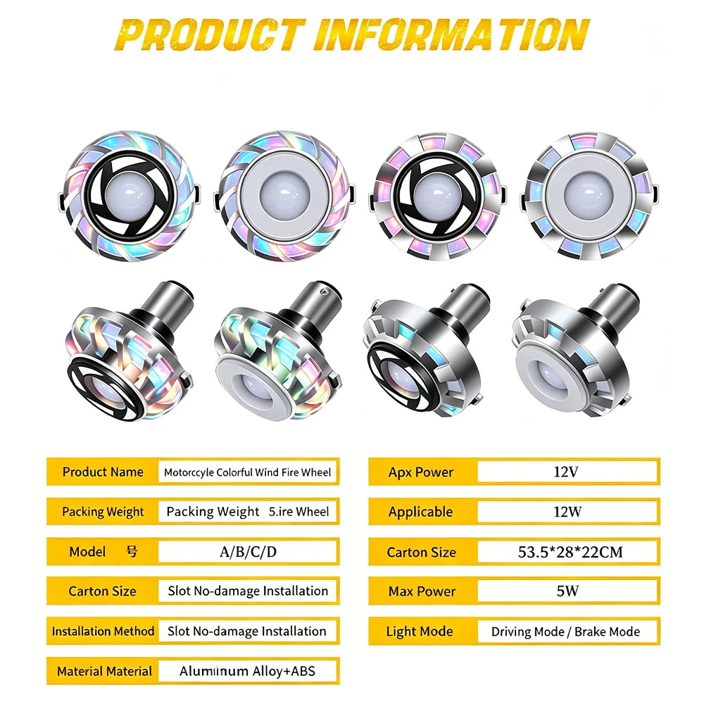 Motorcycle LED Angel Eye Tail Brake Light Strobe P21/5W