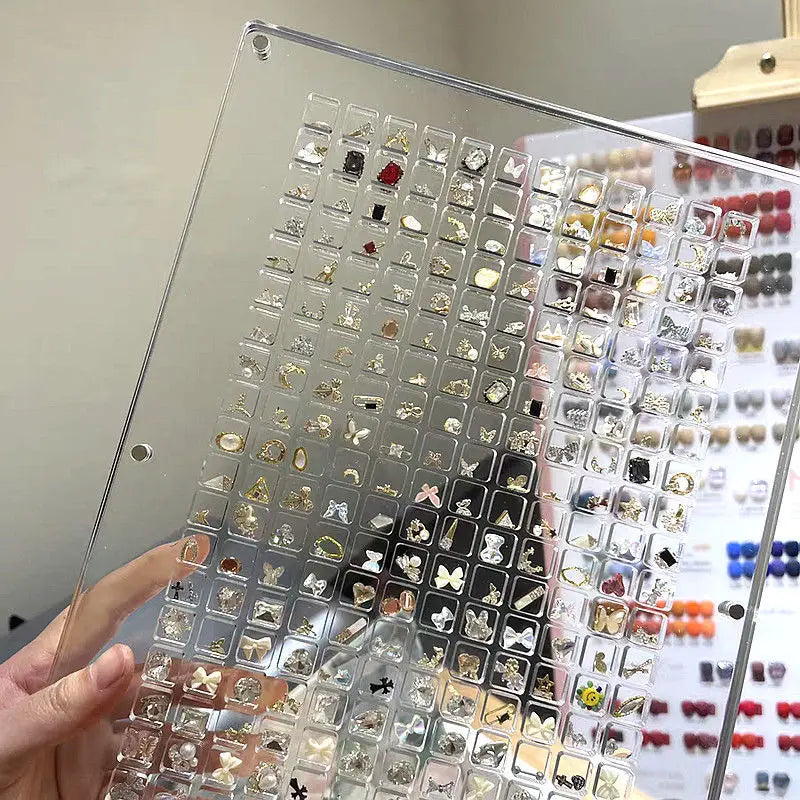 Transparent Diamond Nail Tool & Jewelry Storage Box