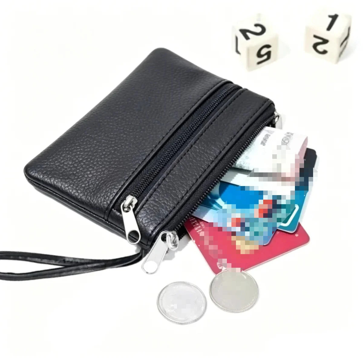 Mini Zipper Coin Purse PU Leather Key Holder Wallet