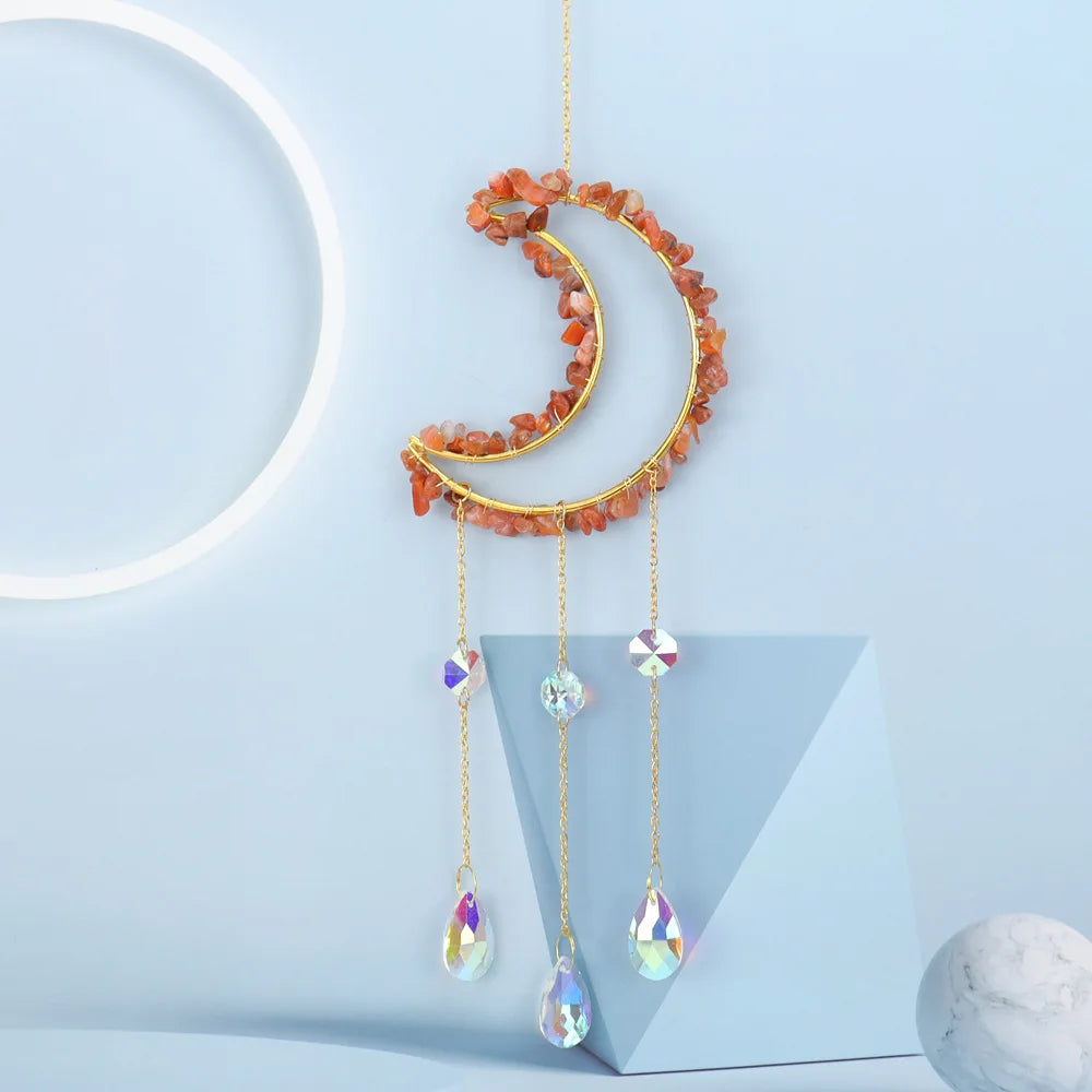 Moon Crystal Suncatcher – Rainbow Hanging Window Decor