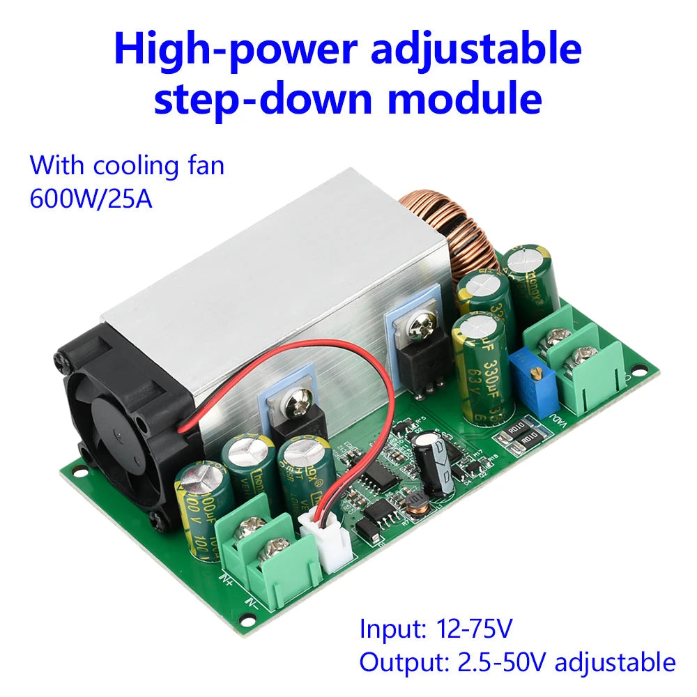 600W 25A DC-DC Adjustable Step-Down Buck Converter Module