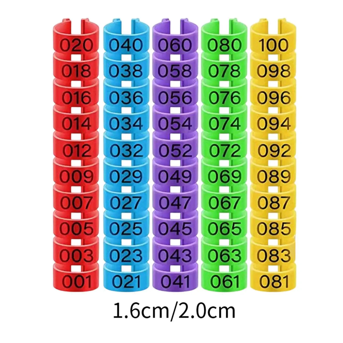 100-Pack Numbered Poultry Leg Bands – Clip-On Foot Rings