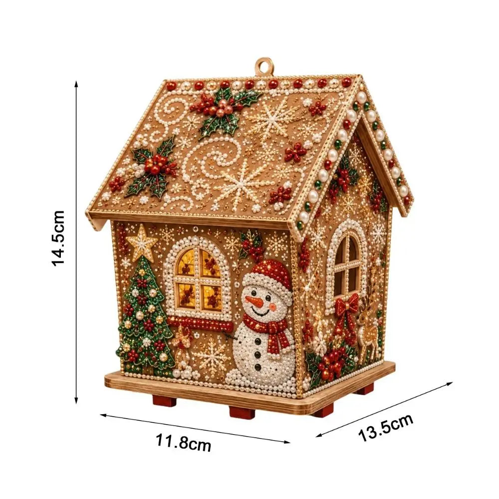 3D Wooden House DIY Pearl Bead Art Kit – Holiday Home Decor