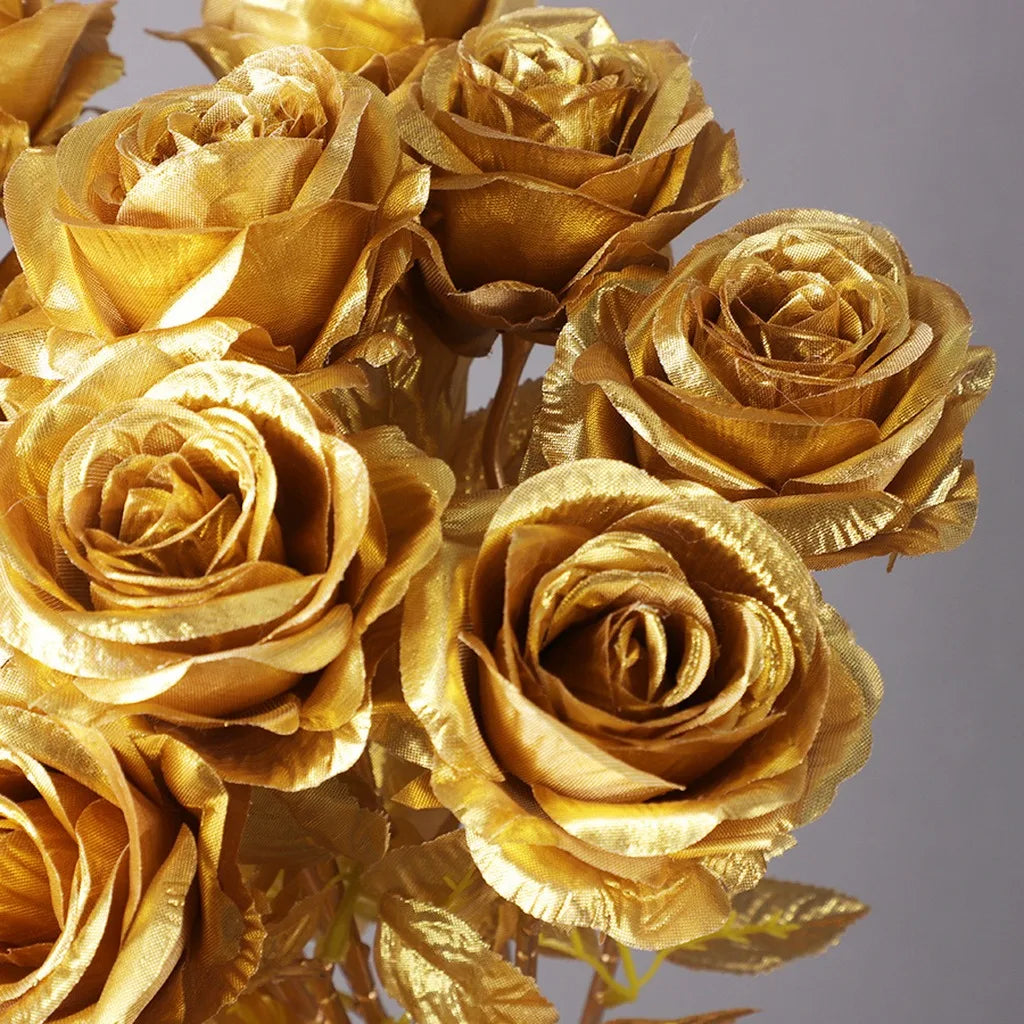 Metallic Artificial Silk Rose – Wedding & Home Decor Flower