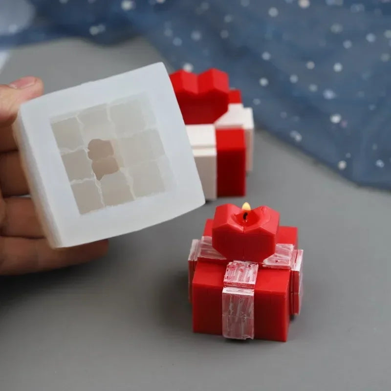 3D Love Gift Box Silicone Mould – DIY Candle Resin Soap Mold