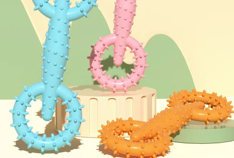 Dog Interactive Ring Chew Toy – Durable TPR Teeth Cleaner